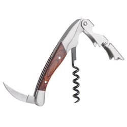 Final Touch Multicolored Stainless Steel/Wood Waiter's Corkscrew