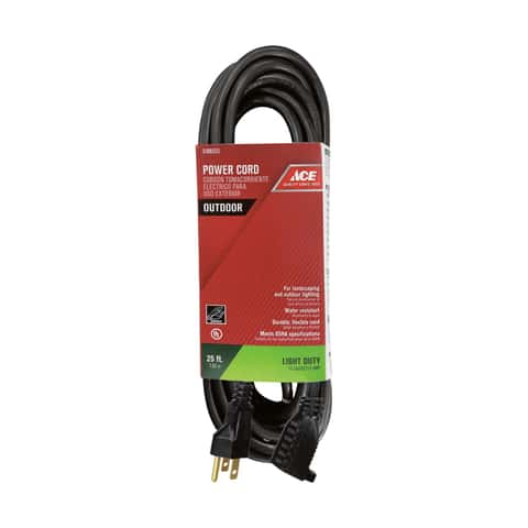 Ace Outdoor 25 ft. L Black Extension Cord 16/3 SJTW