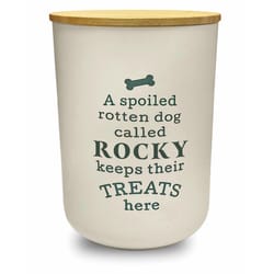 Dog Accessories White Rocky Melamine Treat Canister For Dogs
