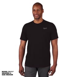 Milwaukee XXL Short Sleeve Men's Crew Neck Black Hybrid Work Tee Shirt