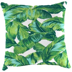 Jordan Manufacturing Green Floral Polyester Throw Pillow 4 in. H X 16 in. W X 16 in. L