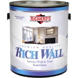 Richard's Paint Rich Wall Semi-Gloss White Base Interior Latex Wall+Trim Paint Interior 1 gal