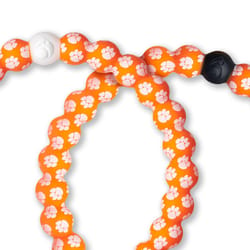 Lokai Clemson Unisex Round Orange Bracelet Silicone Water Resistant Size 7.5