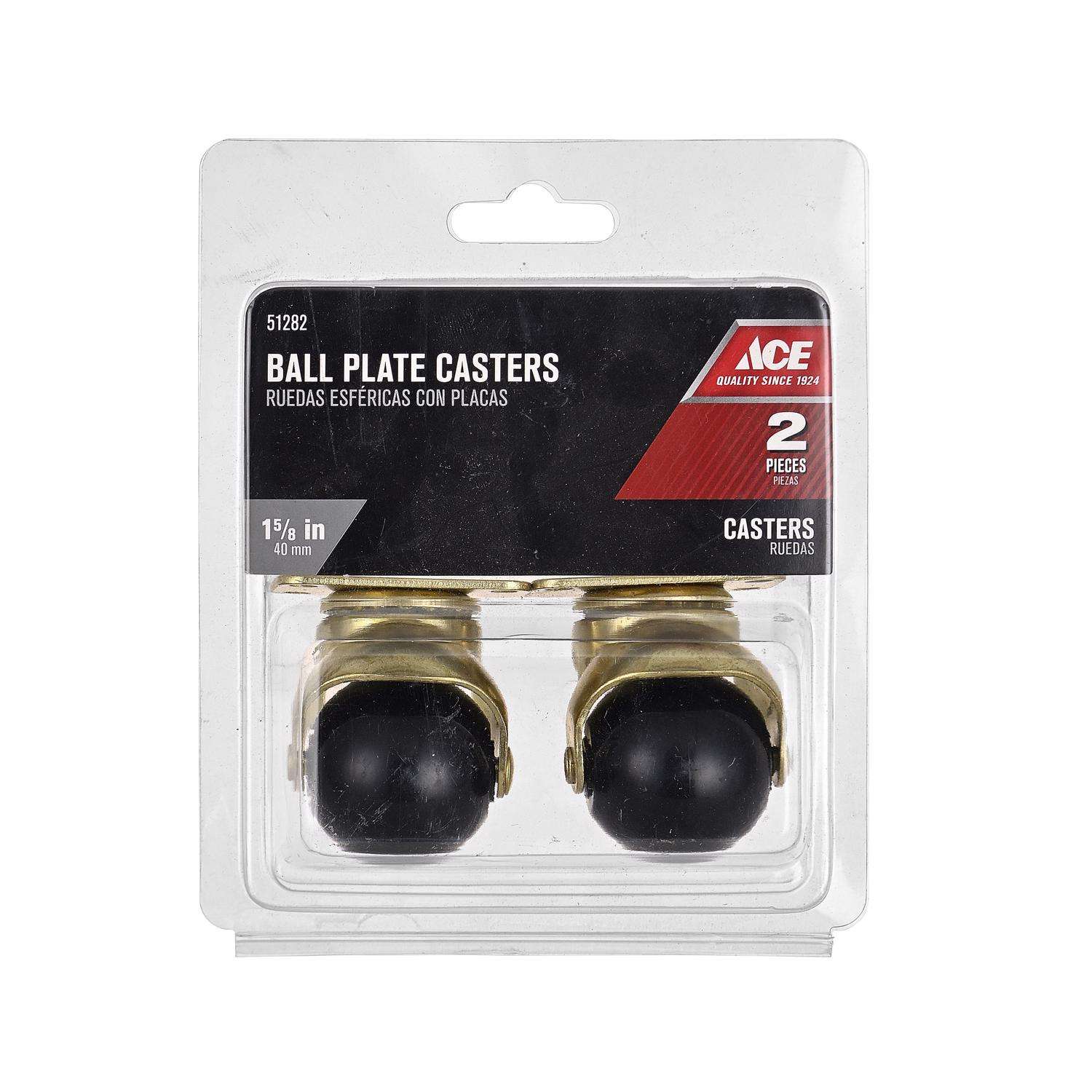 Ace 15/8 in. D Swivel Rubber Hooded Ball Caster 75 lb 1 pk Ace Hardware