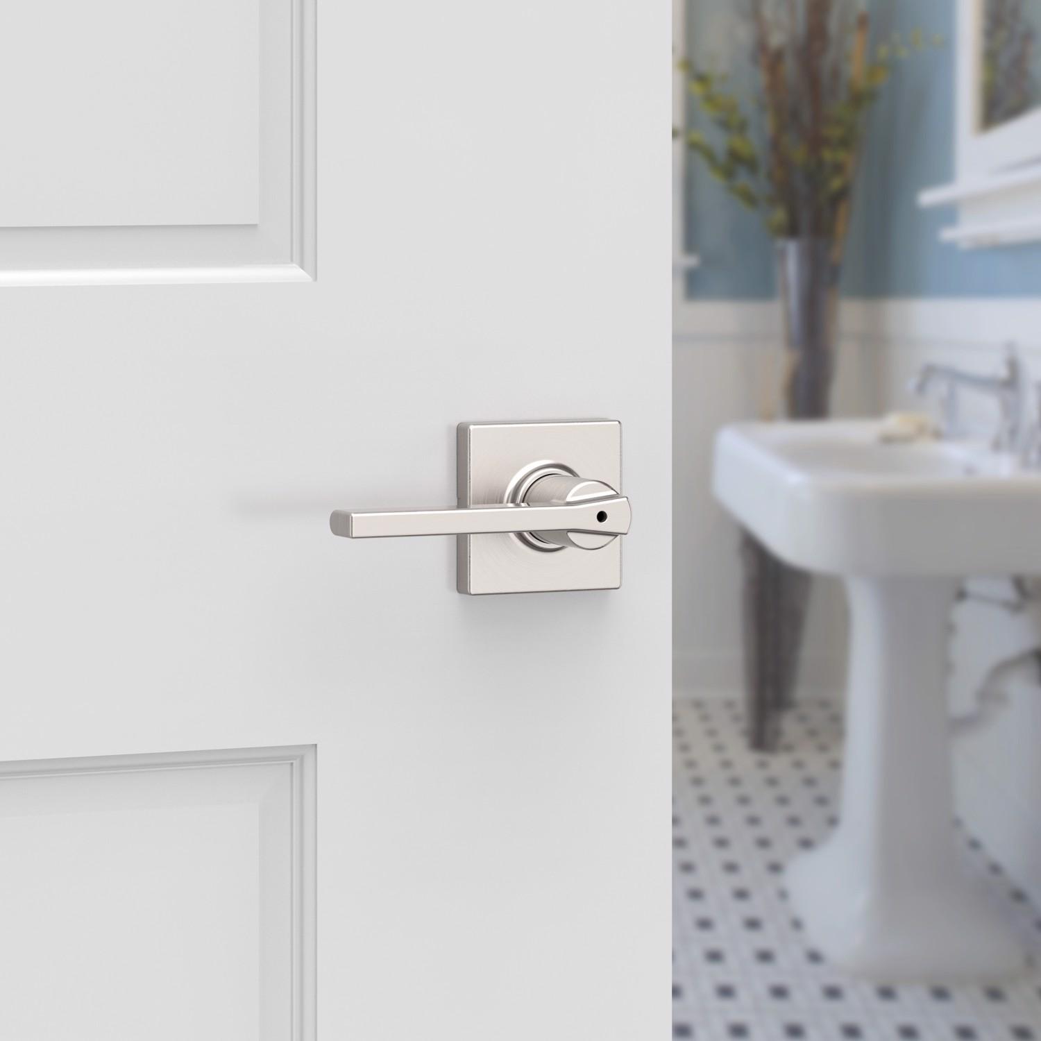 Kwikset Casey Square Satin Nickel Privacy Lever Right or Left Handed