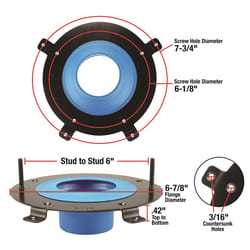 Danco HydroSeat Toilet Flange Repair Ring Black/Blue Plastic/Stainless Steel