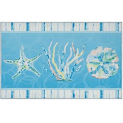 Olivia's Home 22 in. W X 32 in. L Multicolored Turquoise Sea Polyester Rug