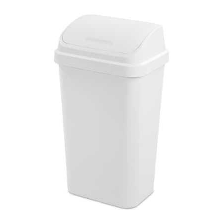 Sterilite 13 Gal Kitchen Trash Can Plastic SwingTop Garbage