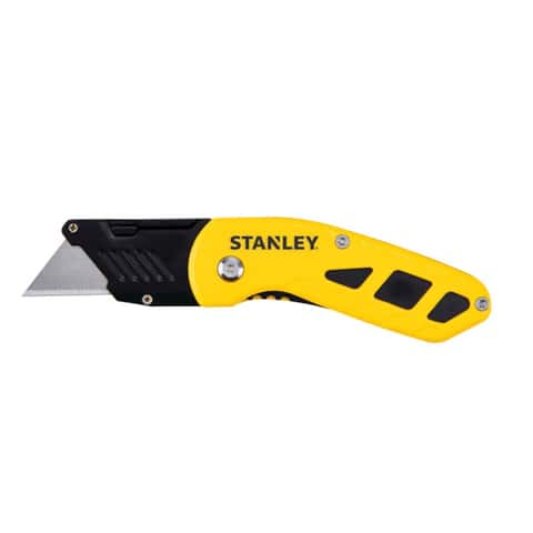 Yellow And Black Boxcutter Tool Icon. Household Box Cutter