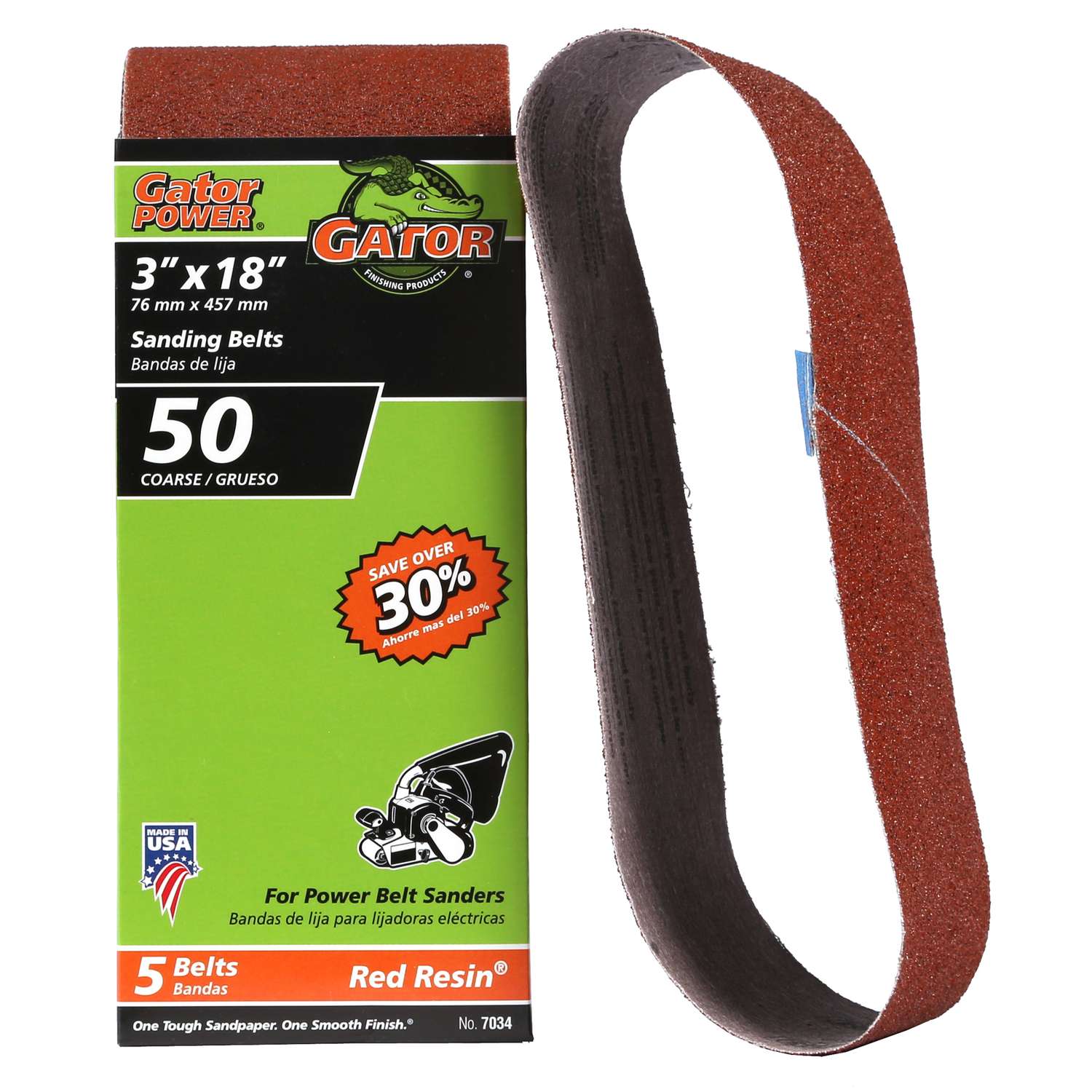 Gator 18 in. L x 3 in. W Aluminum Oxide Sanding Belt 50 Grit Coarse 5