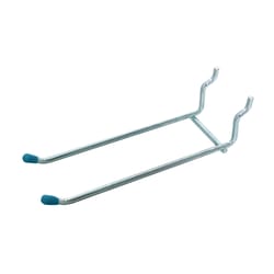 Crawford 6 in. L Zinc-Plated Silver Steel Heavy Duty Double Arm Pegboard Hook 5 lb. cap. 2 pk