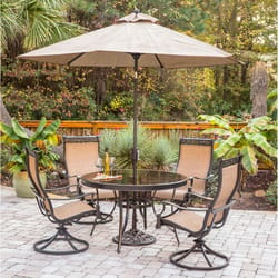 Hanover Monaco 5 pc Bronze Aluminum Transitional Dining Set