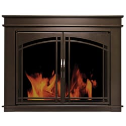 Pleasant Hearth Bronze Glass Fireplace Screen