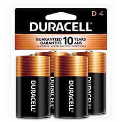 Duracell Coppertop D Alkaline Batteries 4 pk Carded