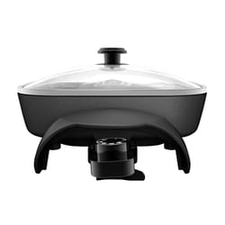 Black+Decker Glass/Stainless Steel Electric Skillet Black/Silver