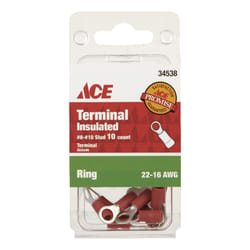 Ace Insulated Wire Ring Terminal Red 10 pk