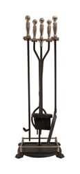 Panacea Open Hearth Black Matte Steel Fireplace Tool Set