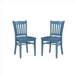 Linon Home Decor Teal Wood Farmhouse Side Chair 2 pk