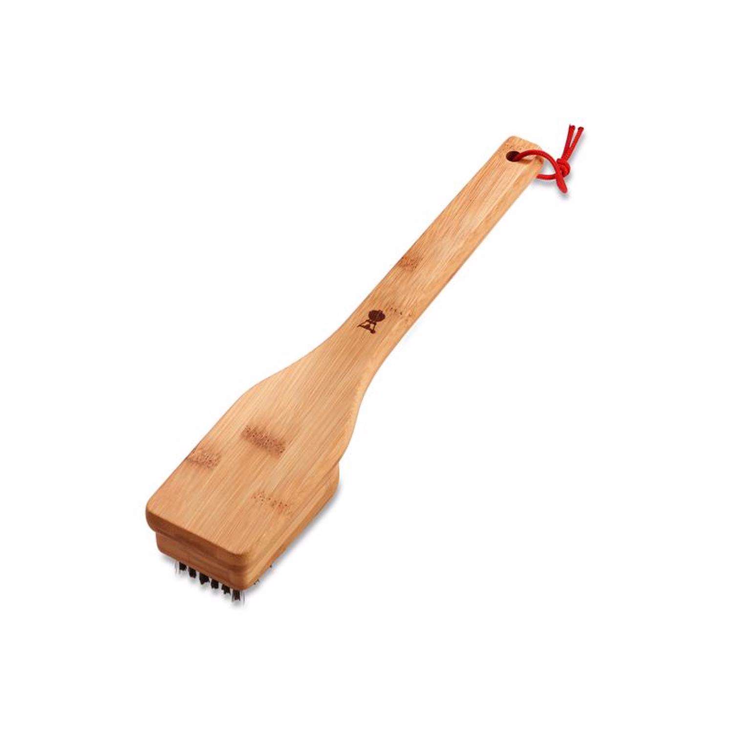 Weber Wood 17-in Grill Brush in the Grill Brushes & Cleaning Blocks  department at