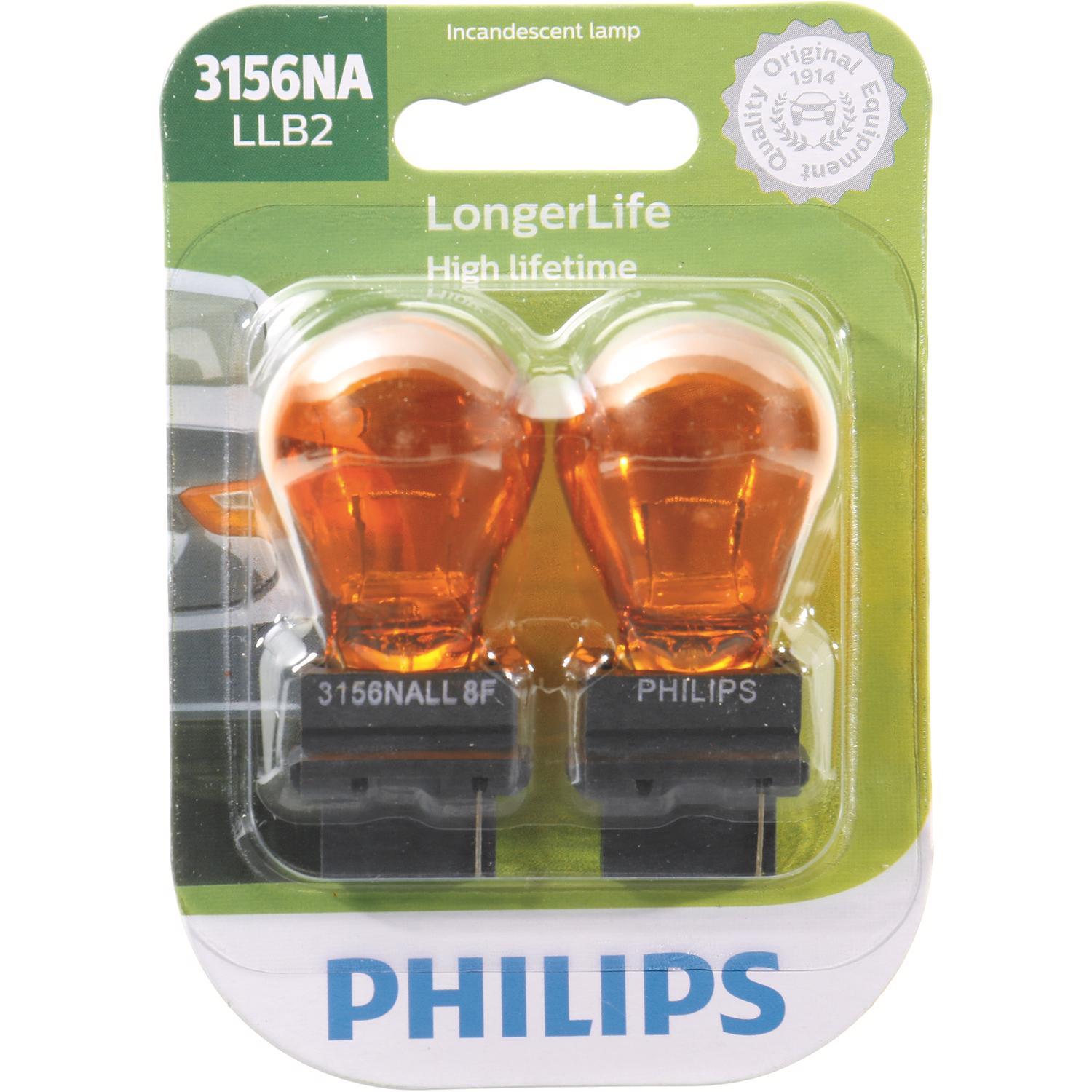 Photos - Light Bulb Philips Longer Life Incandescent Parking/Tail/Turn Miniature Automotive Bulb 3156NALLB2 