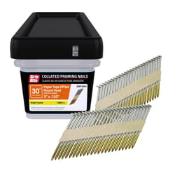 Grip-Rite 3 in. L X 11 Ga. Angled Strip Bright Framing Nails 30 deg 1000 pk