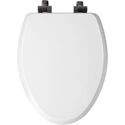 Bemis Benton Slow Close Elongated White Enameled Wood Toilet Seat