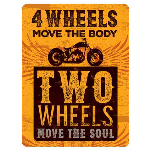 Open Road Brands 4 Wheels Move The Body 2 Wheels Move The Soul Magnet ...