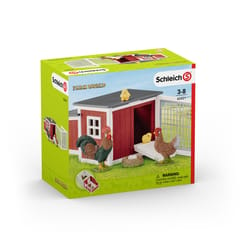 Schleich Farm World Chicken Coop Set Toys Plastic Multicolored 8 pc
