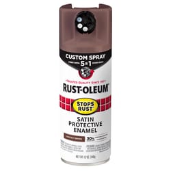 Rust-Oleum Stops Rust Indoor and Outdoor Satin Chestnut Brown Oil Modified Alkyd Spray Paint 12 oz