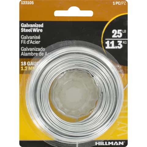 Hillman 110 ft. L Galvanized Steel 18 Ga. Wire Hillman 110 ft. L Galvanized Steel 18 Ga. Wire
