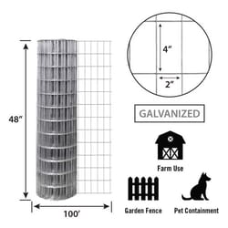 Garden Craft 48 in. H X 100 ft. L Steel Welded Wire Fence Silver