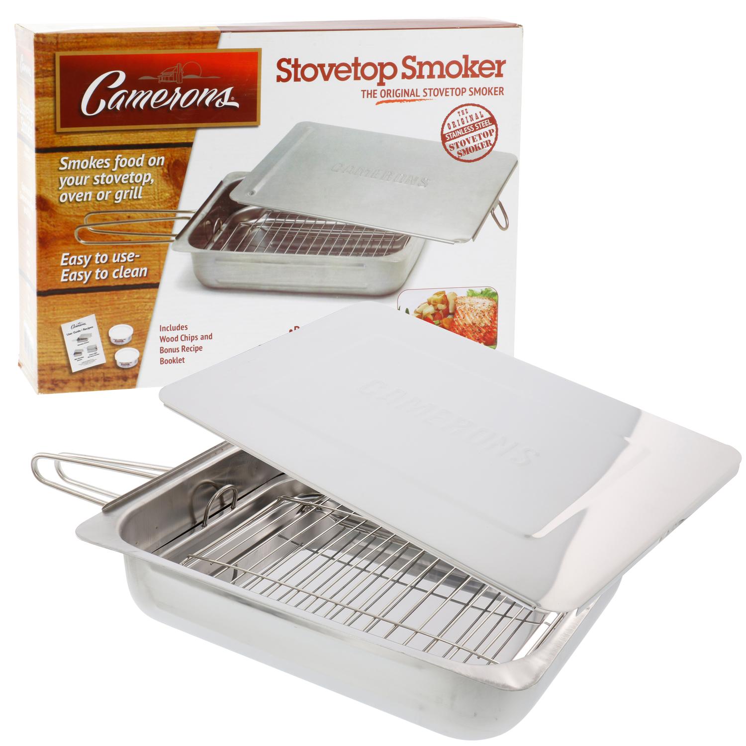 Camerons Silver Stainless Steel Stovetop Smoker 88 sq in Sansujyuku sansujyuku.com