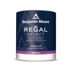 Benjamin Moore Regal Select Matte White Interior Latex Wall Paint Interior 1 qt