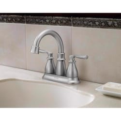 Moen Hilliard Brushed Nickel Traditional Bathroom Faucet 4 in.