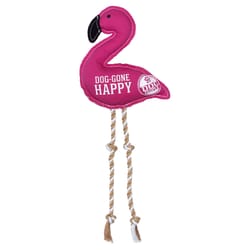 Pavilion We People Pink Cotton Flamingo Squeak Dog Toy 14.75 in. 1 pk