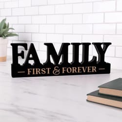 P. Graham Dunn 4.25 in. H X 0.75 in. W X 13.5 in. L Black MDF Family First & Forever