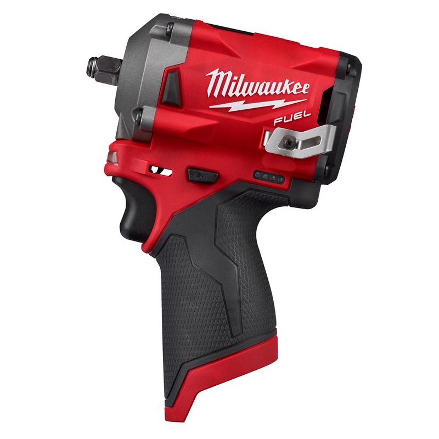 Photos - Drill / Screwdriver Milwaukee M12 FUEL 3/8 in. Cordless Brushless Stubby Impact Wrench Tool On 