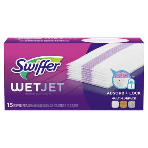 Swiffer WetJet Starter Kit, Includes: 1 Power Mop, 5 Pads, Solution,  Batteries, 6 Piece Set