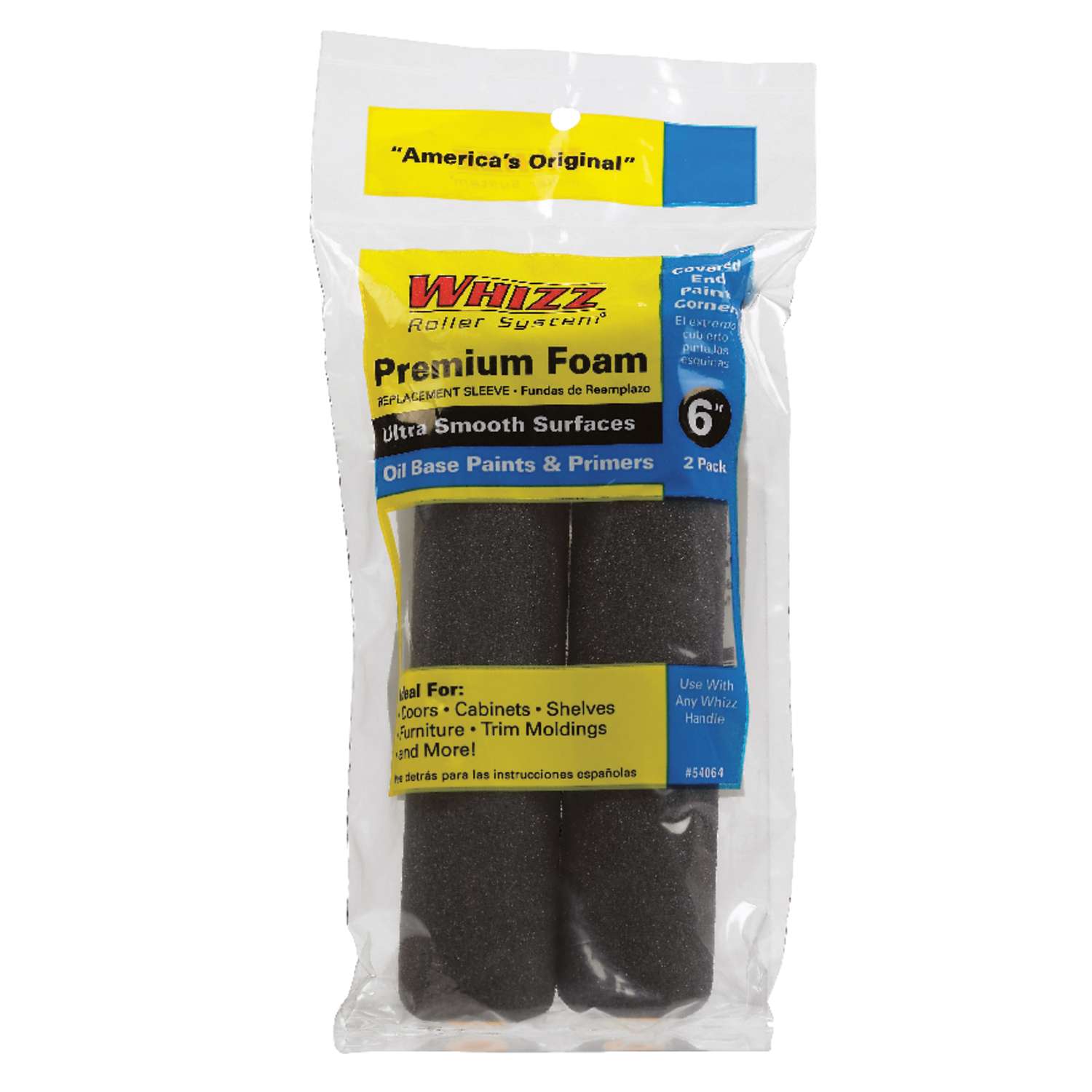 Whizz Foam 6 in. W X 1/2 in. Mini Paint Roller Cover 2 pk Ace Hardware