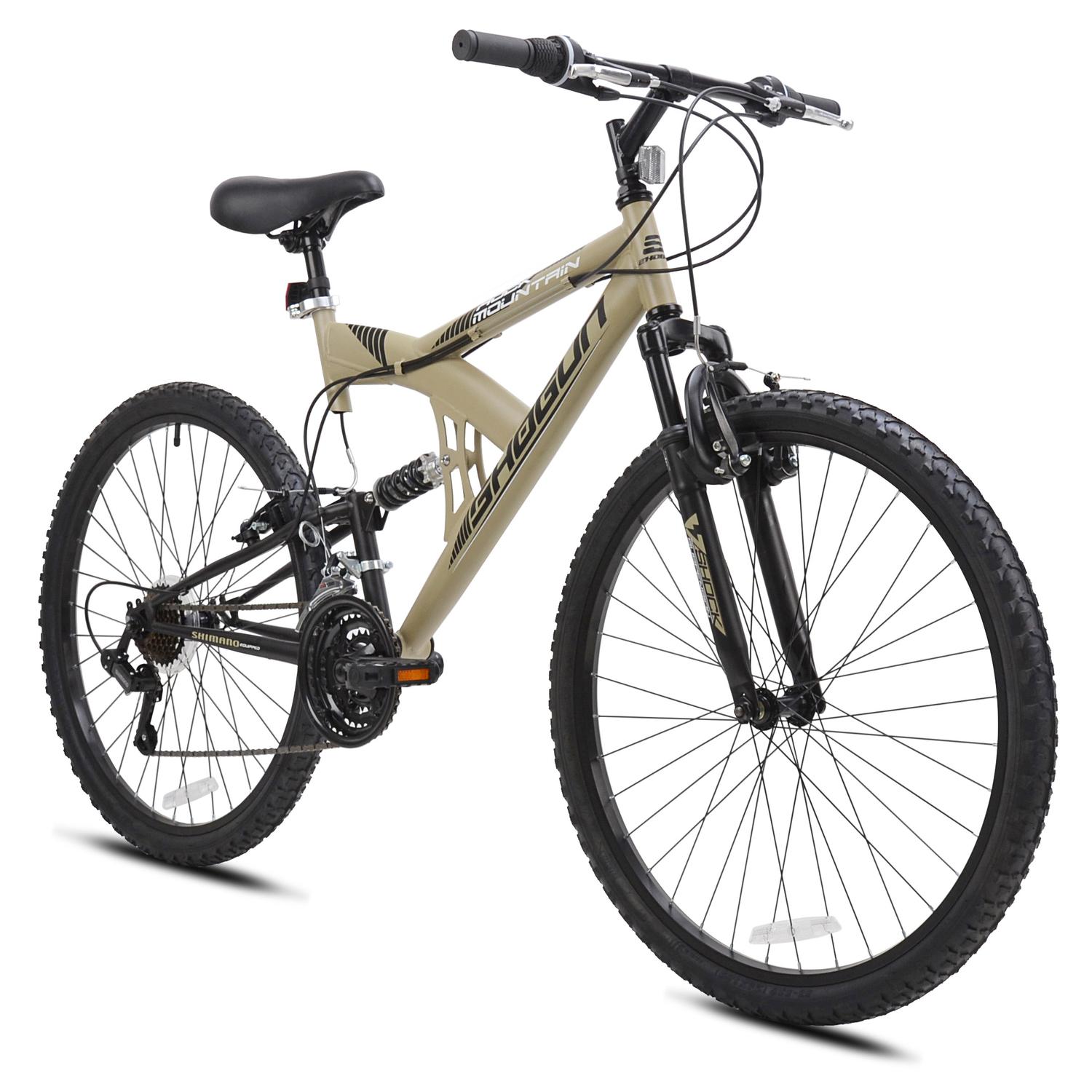 Shogun Men 26 in. D Full Suspension Mountain Bicycle Beige - Sansujyuku