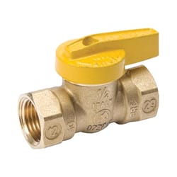 Homewerks 1/2 in. Brass FIP Ball Valve Quarter-Turn Lever For Gas