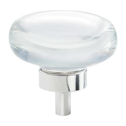 Amerock Glacio Round Cabinet Knob 1-3/4 in. D 1 in. Clear/Polished Nickel 1 pk