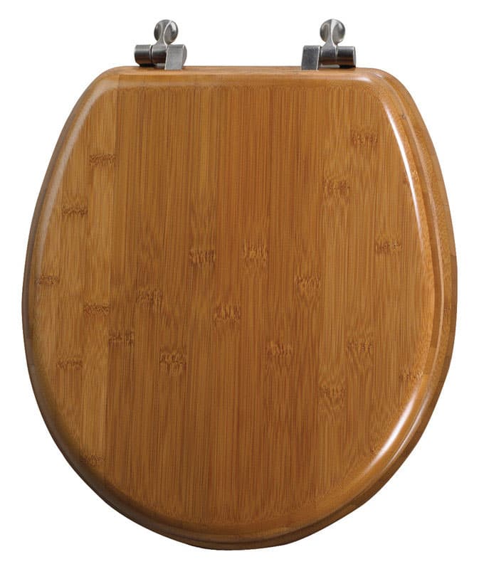 Round Dark Bamboo Bamboo Toilet Seat 