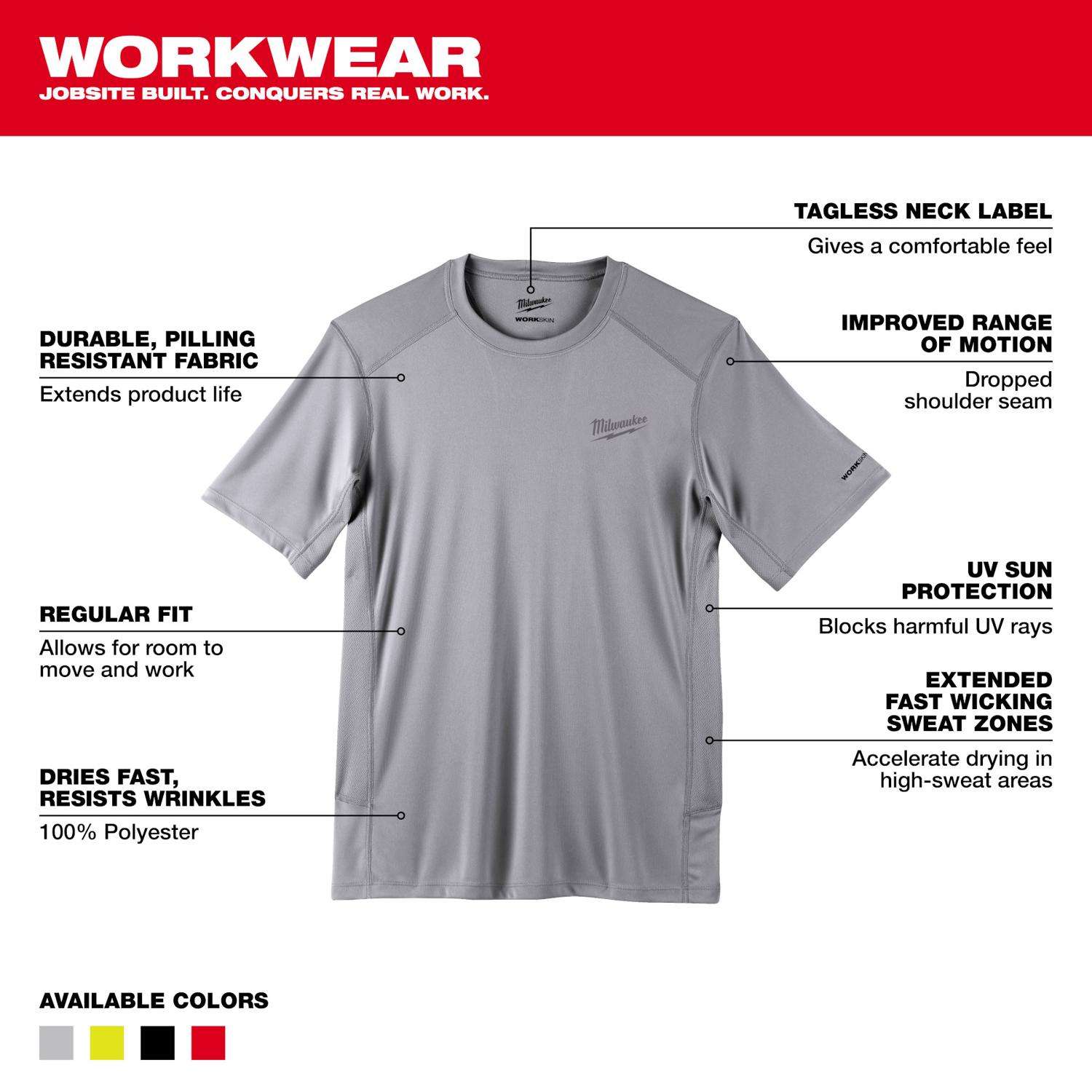 Milwaukee S Short Sleeve Unisex Crew Neck Gray Shirt