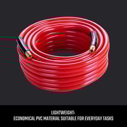 Craftsman 50 ft. L x 3/8 in. Dia. PVC Air Hose 300 psi Red Craftsman 50 ft. L x 3/8 in. Dia. PVC Air Hose 300 psi Red