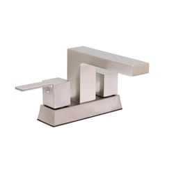 Huntington Brass Satin Nickel Modern Centerset Bathroom Sink Faucet 4 in.