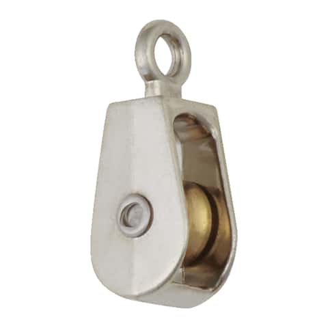 Campbell 1 in. D Nickel Copper Ridge Eye Single Eye Pulley