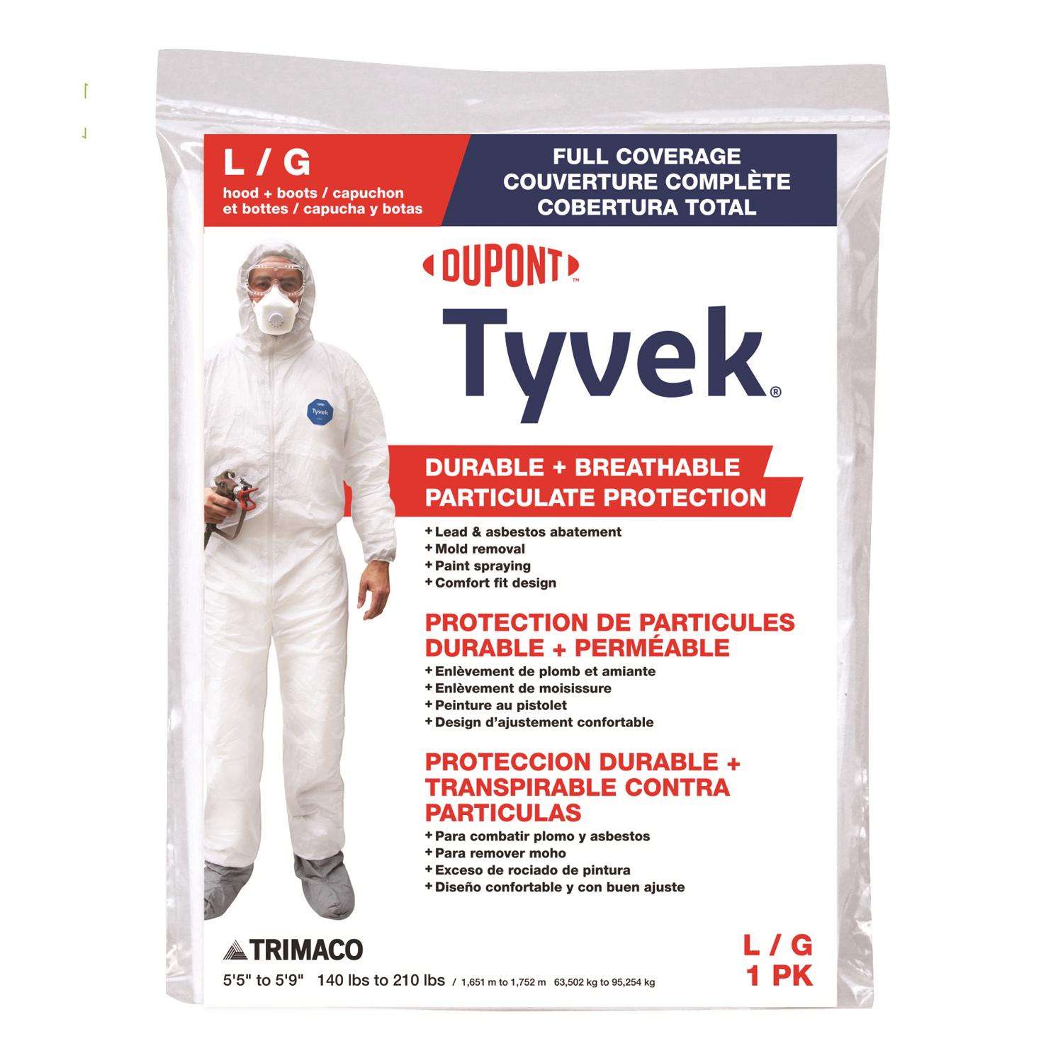 Dupont Tyvek Tyvek Coverall with Hood and Boots White L 1 pk Ace Hardware