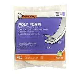 Frost King White Poly Foam Weather Seal For Doors and Windows 17 ft. L X 0.25 in.