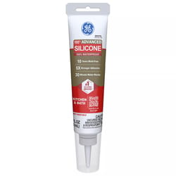 GE Advanced Silicone White Silicone 2 Kitchen and Bath Caulk Sealant 2.8 oz